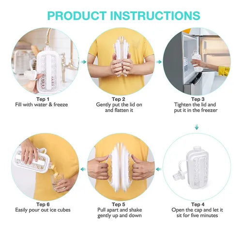 HIELERA MOLDE DE CUBOS DE HIELO PORTATIL