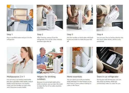 HIELERA MOLDE DE CUBOS DE HIELO PORTATIL